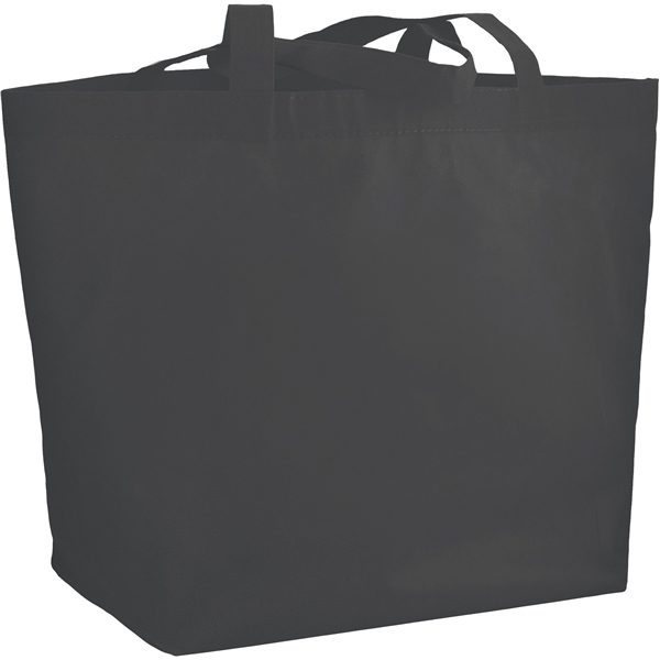 aerial view a gray the yaya non - woven bottom gusset shoppers budget tote bag - 13 x 19.5, image 3 of 6