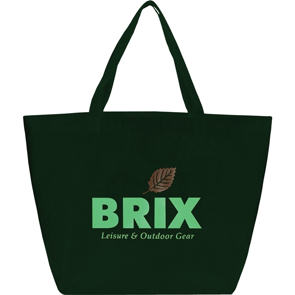 aerial view a hntr grn the yaya non - woven bottom gusset shoppers budget tote bag - 13 x 19.5, image 2 of 4