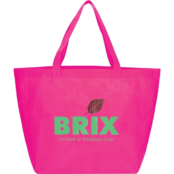 aerial view a magenta the yaya non - woven bottom gusset shoppers budget tote bag - 13 x 19.5, image 2 of 4