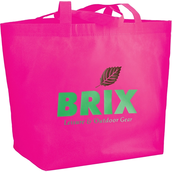 aerial view a magenta the yaya non - woven bottom gusset shoppers budget tote bag - 13 x 19.5, image 4 of 4