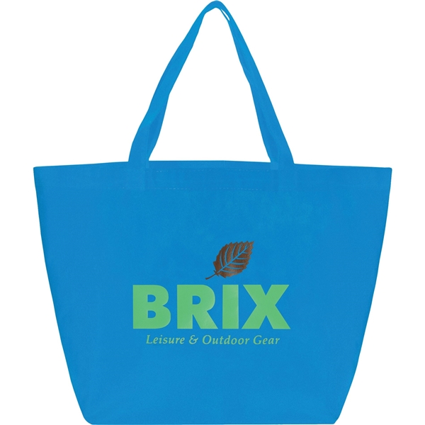 aerial view a process blue the yaya non - woven bottom gusset shoppers budget tote bag - 13 x 19.5, image 2 of 4