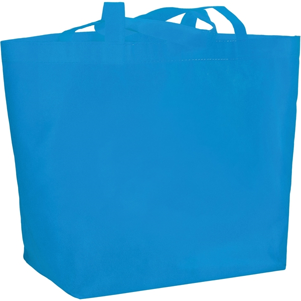 aerial view a process blue the yaya non - woven bottom gusset shoppers budget tote bag - 13 x 19.5, image 3 of 4