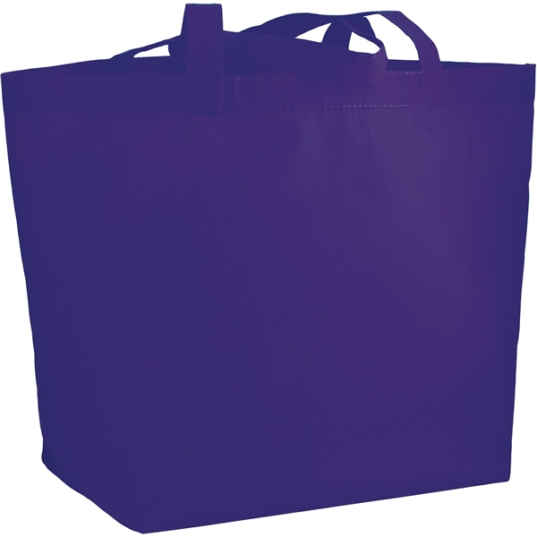 aerial view a purple the yaya non - woven bottom gusset shoppers budget tote bag - 13 x 19.5, image 3 of 4