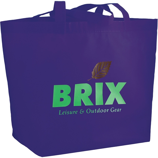 aerial view a purple the yaya non - woven bottom gusset shoppers budget tote bag - 13 x 19.5, image 4 of 4