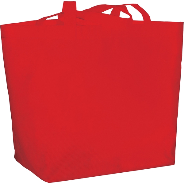 aerial view a red the yaya non - woven bottom gusset shoppers budget tote bag - 13 x 19.5, image 3 of 4
