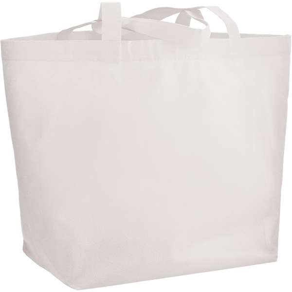 aerial view a white the yaya non - woven bottom gusset shoppers budget tote bag - 13 x 19.5, image 3 of 4