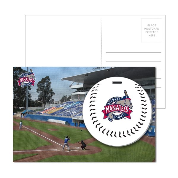 Post Card With Full - Color Baseball Luggage Tag