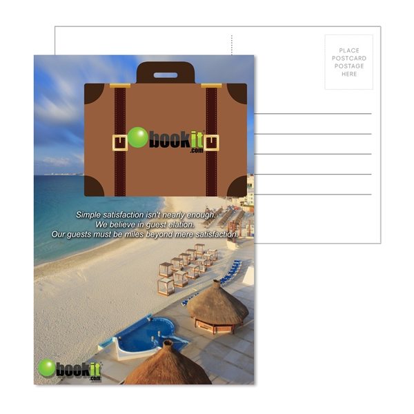 Post Card With Full - Color Suitcase Luggage Tag