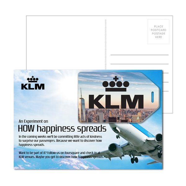 Post Card With Full - Color Hang Tag Shaped Luggage Tag