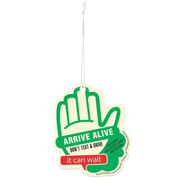 aerial view a white custom shape air freshener, image 12 of 16