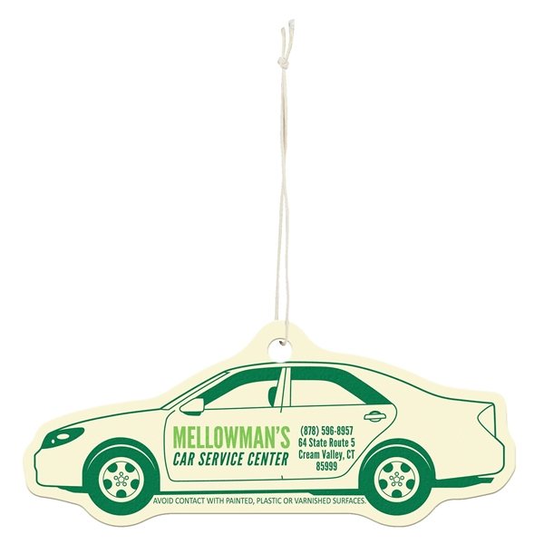 aerial view a white custom shape air freshener, image 3 of 16