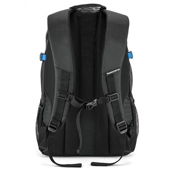 aerial view a blue basecamp globetrotter laptop backpack, image 4 of 7