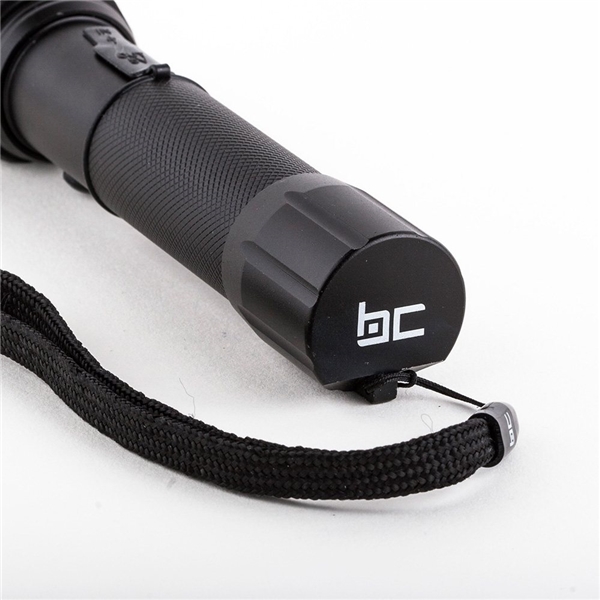 aerial view a black basecamp explorer 2200 mah powerbank flashlight, image 5 of 5