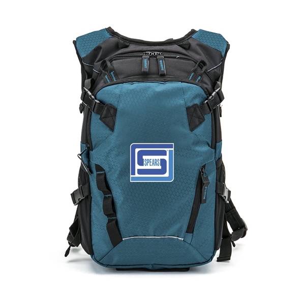aerial view a blue basecamp 30 miler hydration pack, image 2 of 8
