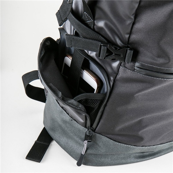 aerial view a black basecamp overland backpack, image 5 of 8