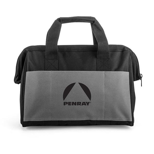 aerial view a gray durable fix - it tool storage bag, image 2 of 9