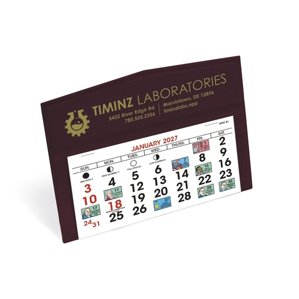 aerial view a maroon legacy desk calendars by triumph(r), image 2 of 4