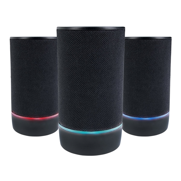 aerial view a black good value(tm) pillar light - up bluetooth(r) speaker, image 2 of 10