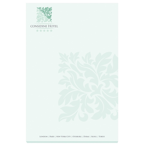 aerial view a white souvenir(r) 4 x 6 scratch pad, 25 sheet, image 3 of 10