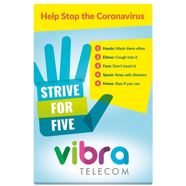 aerial view a white souvenir(r) 4 x 6 scratch pad, 25 sheet, image 7 of 10