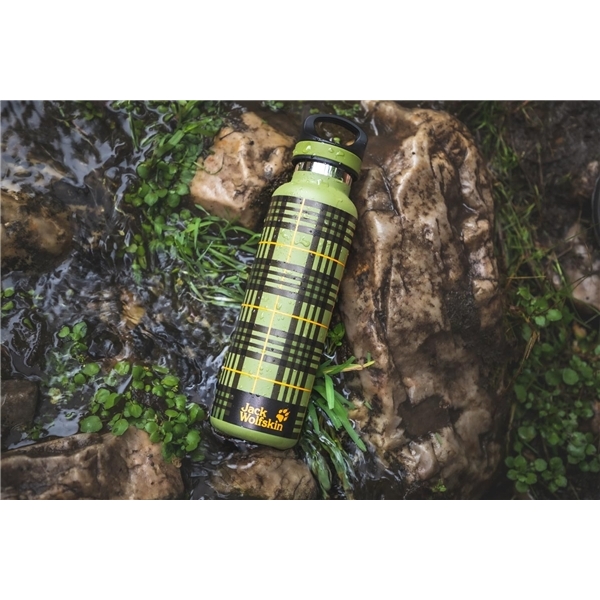 aerial view a group of 20 oz basecamp tundra bottle with screw top lid, image 11 of 14