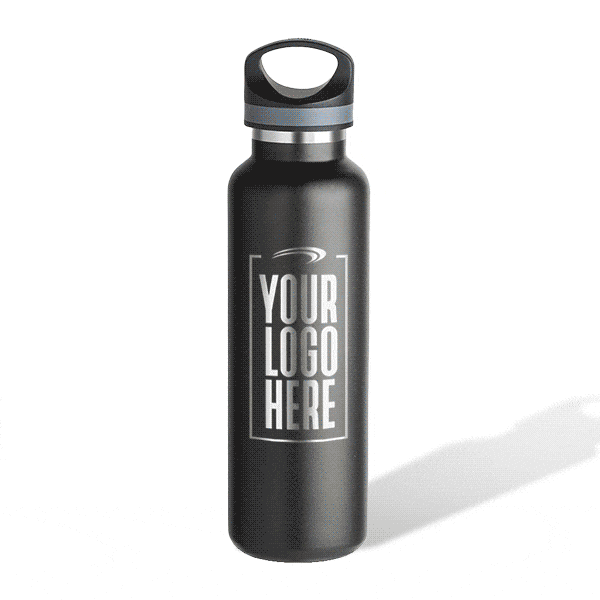 aerial view a group of 20 oz basecamp tundra bottle with screw top lid, image 3 of 14