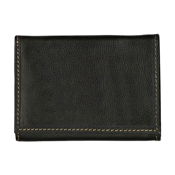 Andrew Philips® Leather Contrast Stitch Tri-Fold Wallet