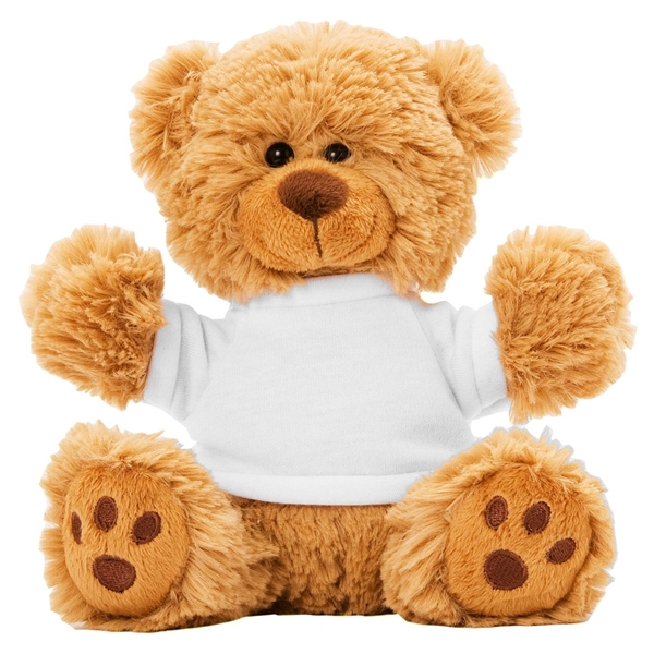 aerial view a white 6 plush teddy bear with t - shirt, image 2 of 4