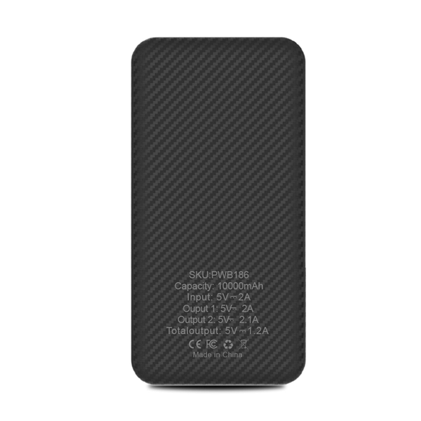 aerial view a pms black c the hegewisch carbon fiber 10000mah power bank, image 4 of 5