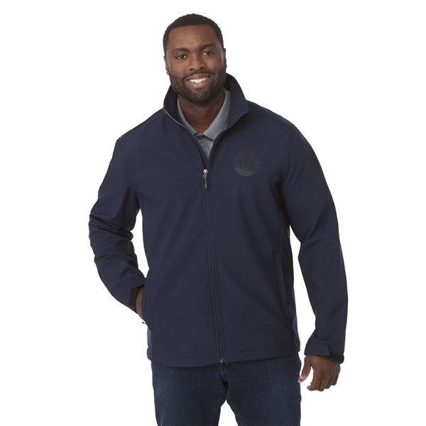 aerial view a navy (575) mens maxson softshell jacket, image 5 of 7