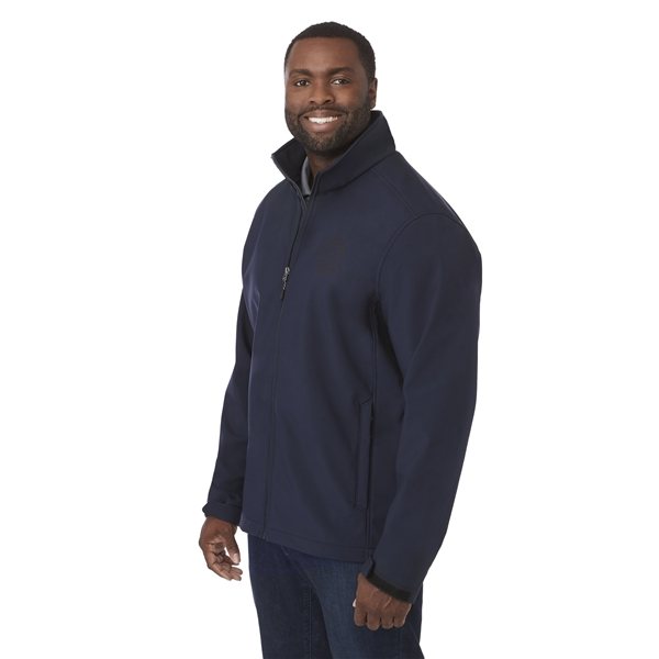aerial view a navy (575) mens maxson softshell jacket, image 6 of 7