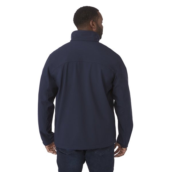aerial view a navy (575) mens maxson softshell jacket, image 7 of 7