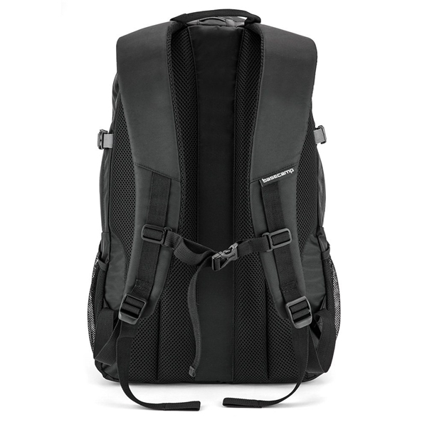 aerial view a gray basecamp globetrotter laptop backpack, image 4 of 4