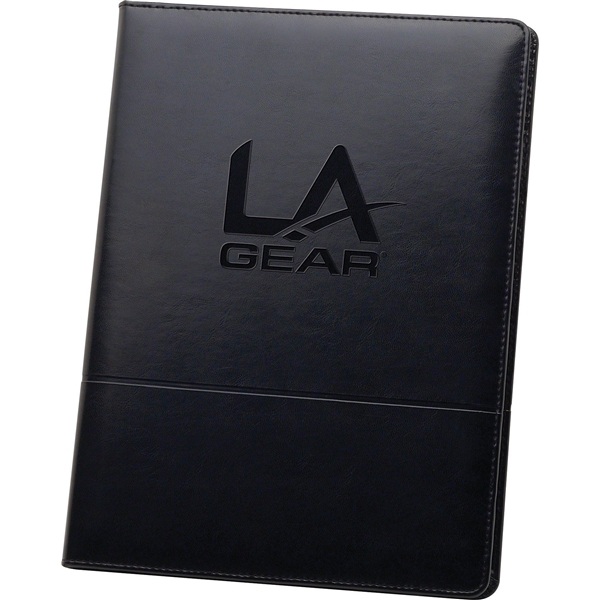 aerial view a black script leatherette associate portfolio, image 3 of 6