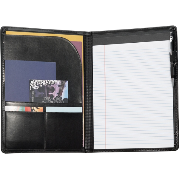 aerial view a black script leatherette associate portfolio, image 5 of 6