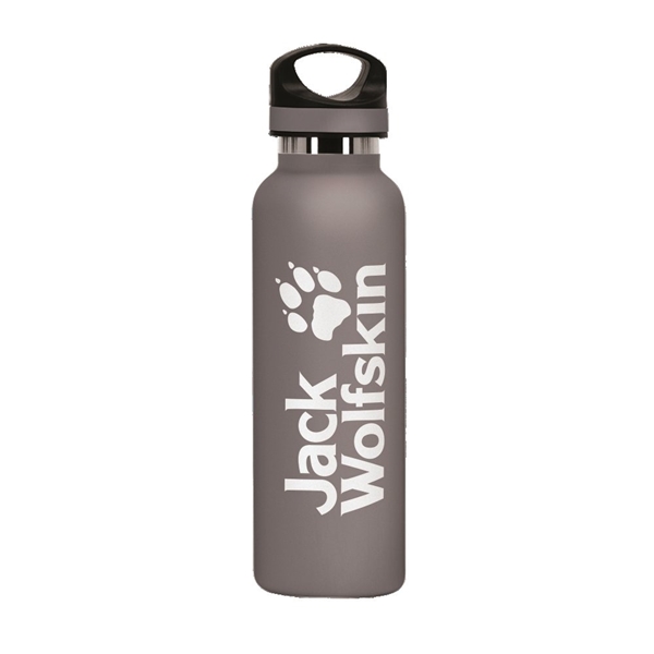 aerial view a graphite 20 oz basecamp tundra bottle with screw top lid, image 2 of 8