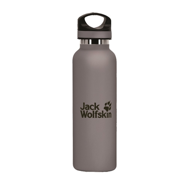 aerial view a graphite 20 oz basecamp tundra bottle with screw top lid, image 3 of 8