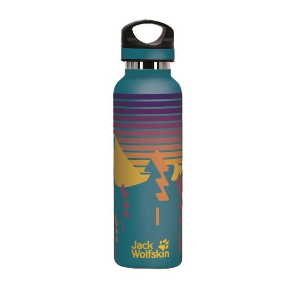 aerial view a shaded spruce 20 oz basecamp tundra bottle with screw top lid, image 4 of 8