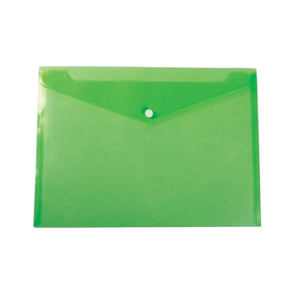 aerial view a translucent lime green letter - size document envelope, image 2 of 2