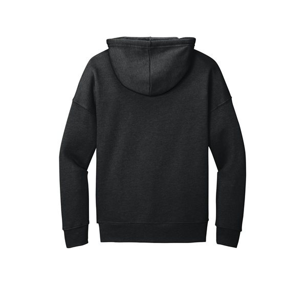 aerial view a dark grey heather bella+canvas (r) unisex sponge fleece pullover dtm hoodie, image 5 of 5