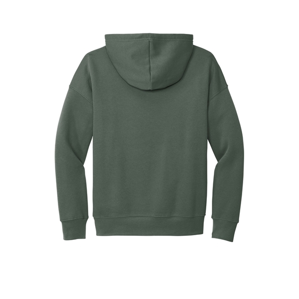 aerial view a military green bella+canvas (r) unisex sponge fleece pullover dtm hoodie, image 5 of 5