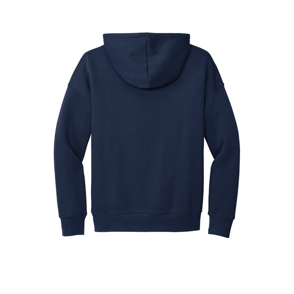 aerial view a navy bella+canvas (r) unisex sponge fleece pullover dtm hoodie, image 5 of 5