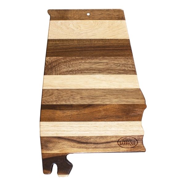 Rock & Branch Shiplap Series Alabama State Shaped Wood Serving and Cutting Board
