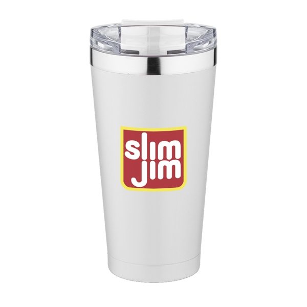 aerial view a white 20 oz basecamp mckinley tumbler, image 2 of 7
