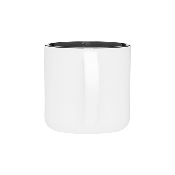 aerial view a matte white/black 14 oz minolo mug - matte white - black, image 3 of 5