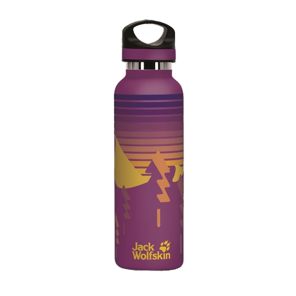 aerial view a eggplant 20 oz basecamp tundra bottle with screw top lid, image 4 of 8