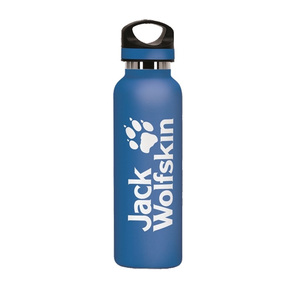 aerial view a pacific blue 20 oz basecamp tundra bottle with screw top lid, image 3 of 9