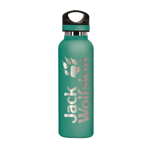 aerial view a seafoam 20 oz basecamp tundra bottle with screw top lid, image 6 of 8
