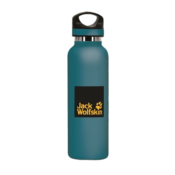 aerial view a shaded spruce 20 oz basecamp tundra bottle with screw top lid, image 5 of 8