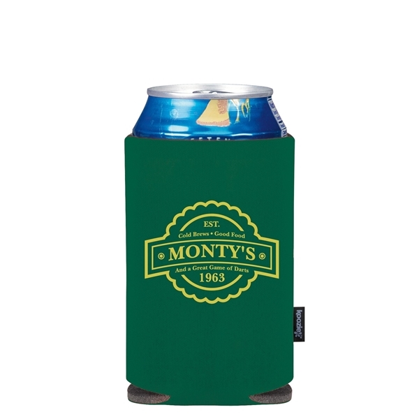 aerial view a hunter green koozie(r) collapsible can cooler, image 3 of 4